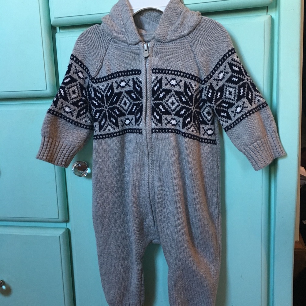 3 month Sweater one piece zip up